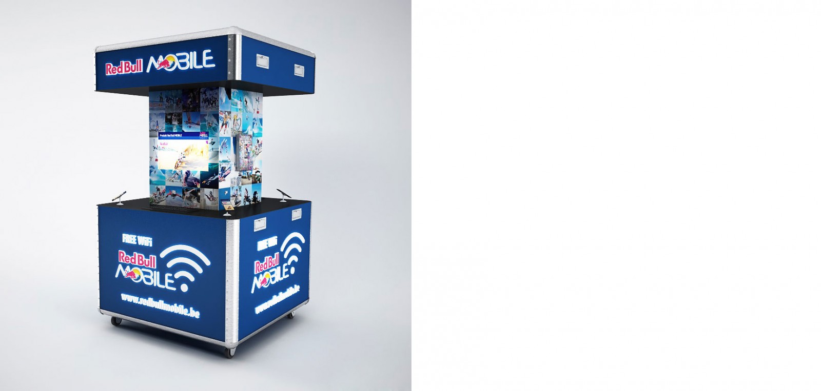 Multimedialny stand reklamowy RedBull Mobile